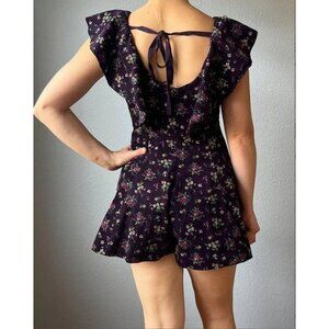 Free People Violet Visions Romper Floral Corduroy Size XS